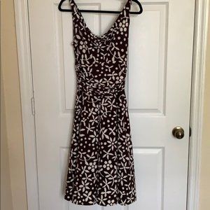 Brown and White Stretch Dress
